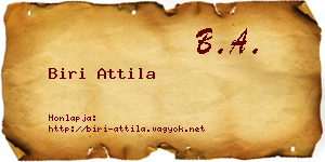 Biri Attila névjegykártya