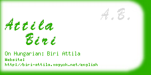 attila biri business card